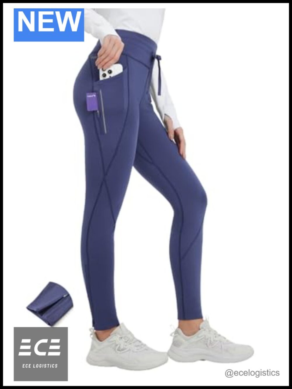 Fleece Lined Thermal Leggings Ankle Zip Reflective Water Resistant